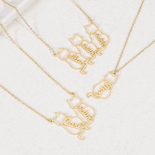 Purrfection Necklace Sliver Personalized