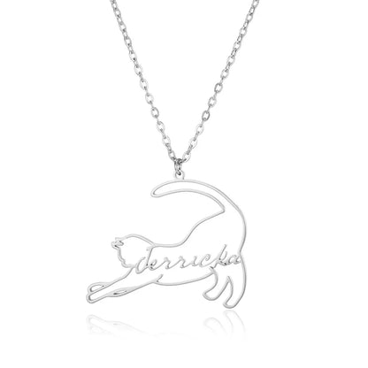 Whisker Charm Name Necklace