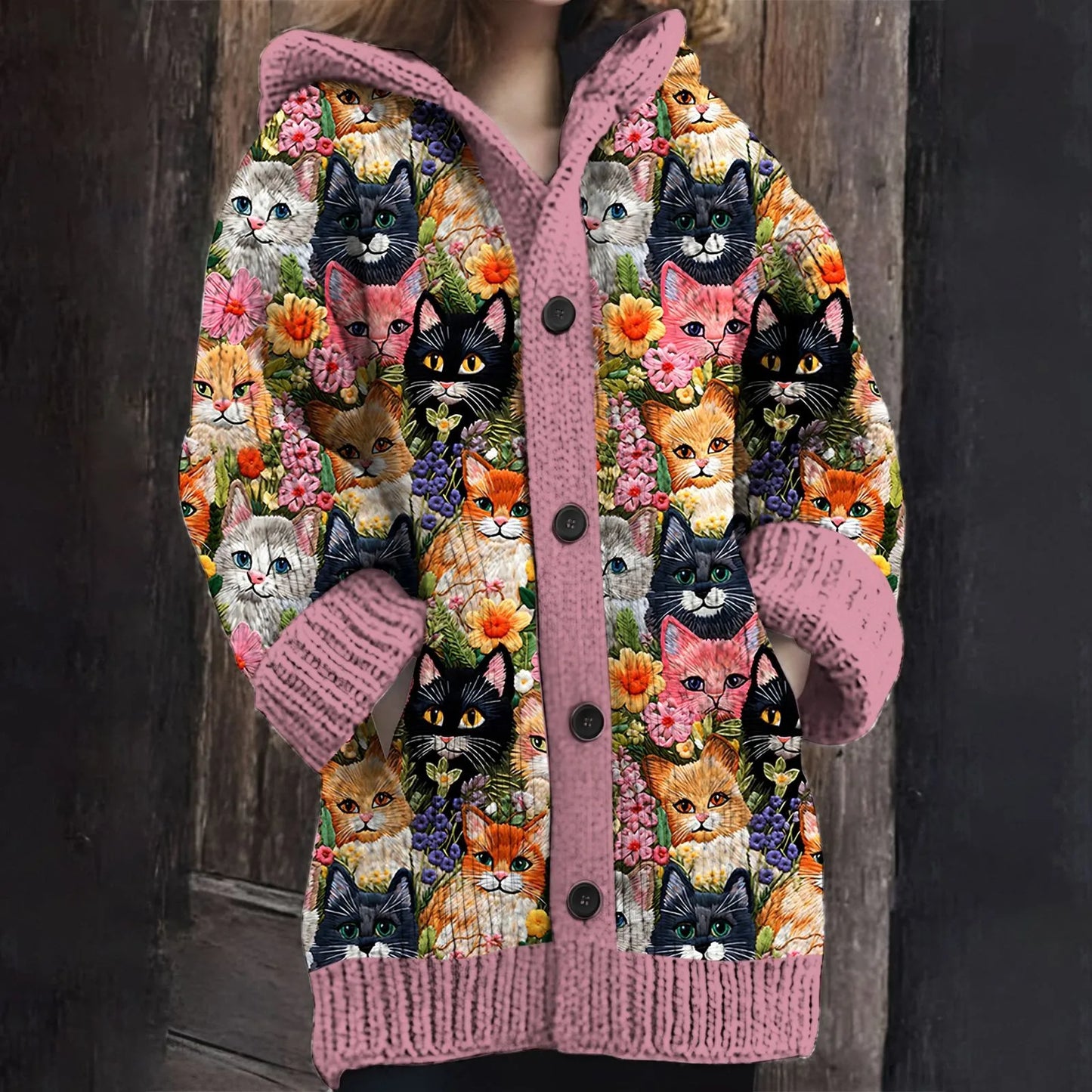 Purrfectly Cozy Hooded Cardigan