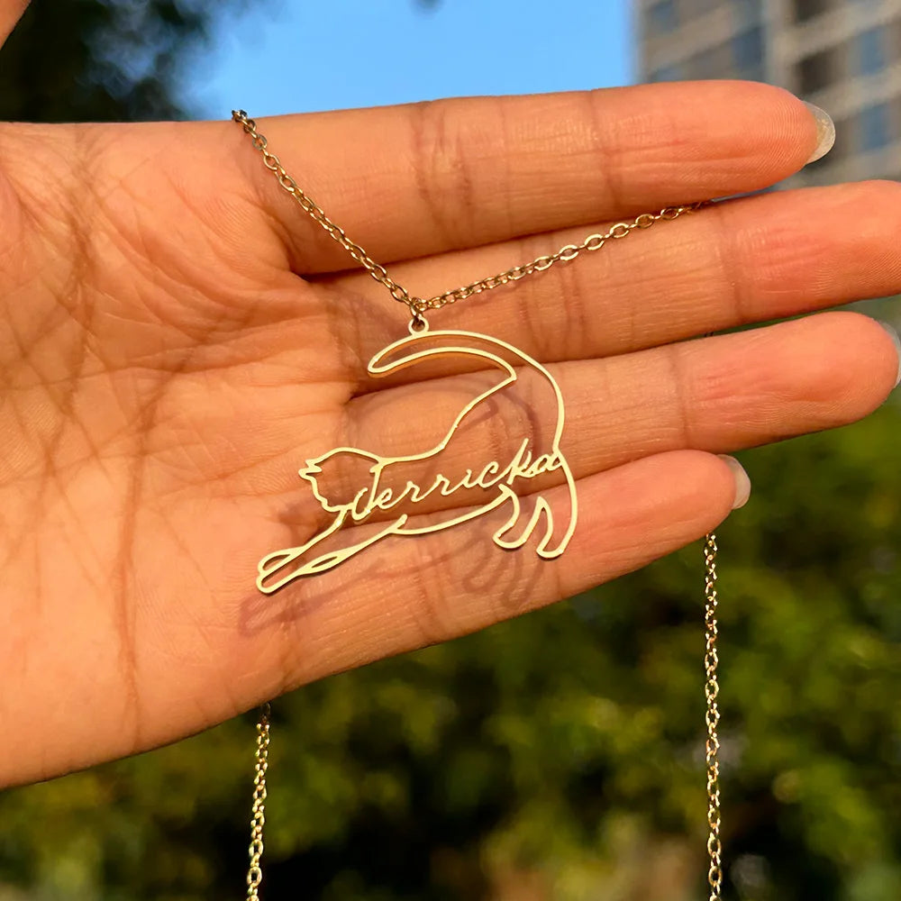 Whisker Charm Name Necklace