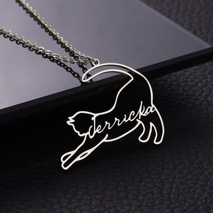 Whisker Charm Name Necklace