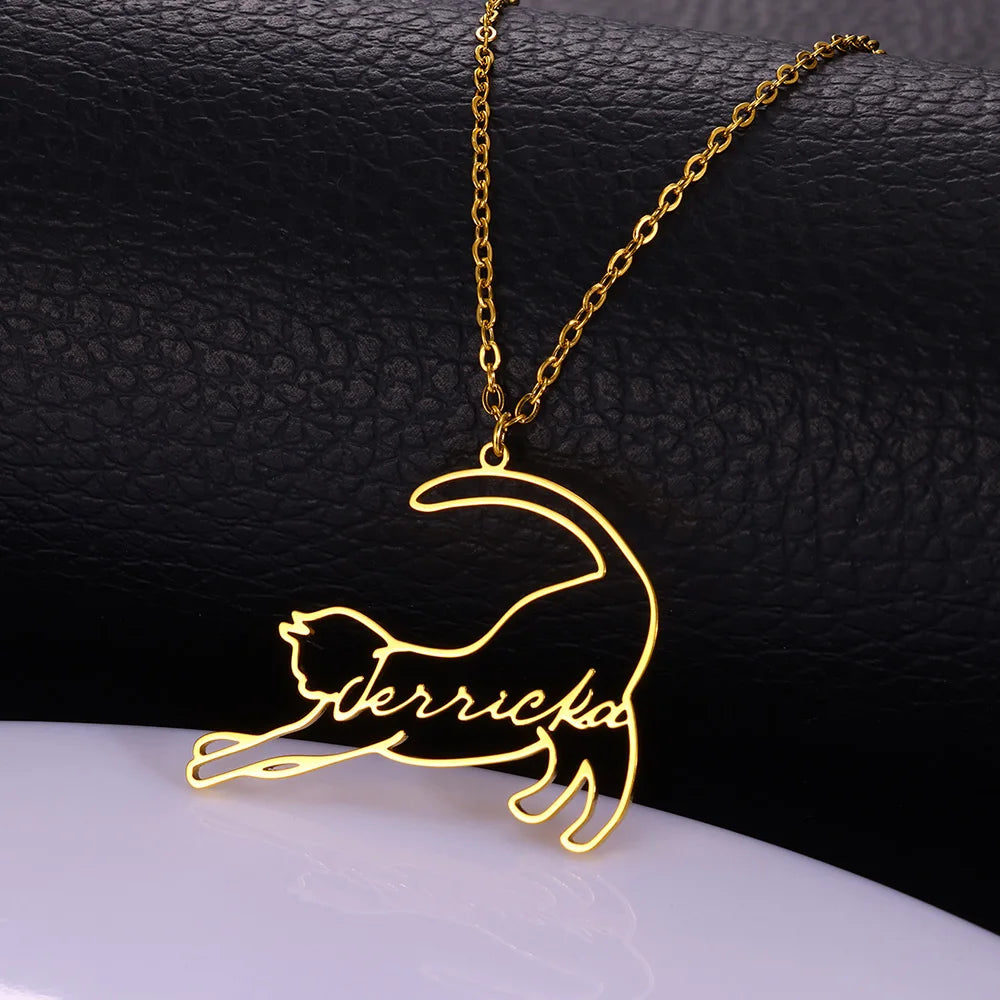 Whisker Charm Name Necklace