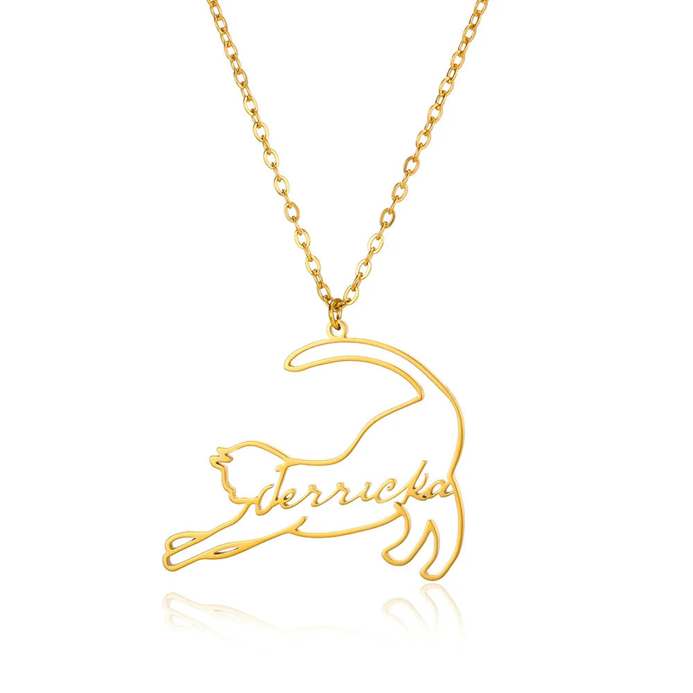 Whisker Charm Name Necklace