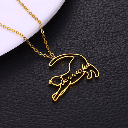 Whisker Charm Name Necklace