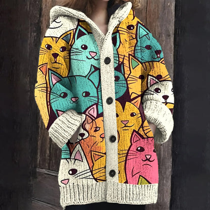 Purrfectly Cozy Hooded Cardigan