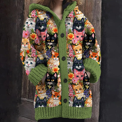 Purrfectly Cozy Hooded Cardigan