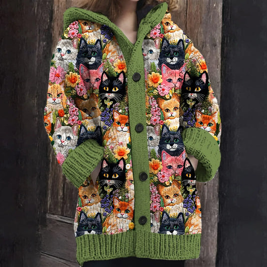 Purrfectly Cozy Hooded Cardigan