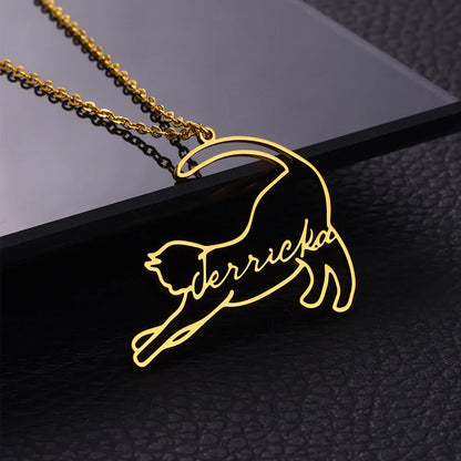 Whisker Charm Name Necklace